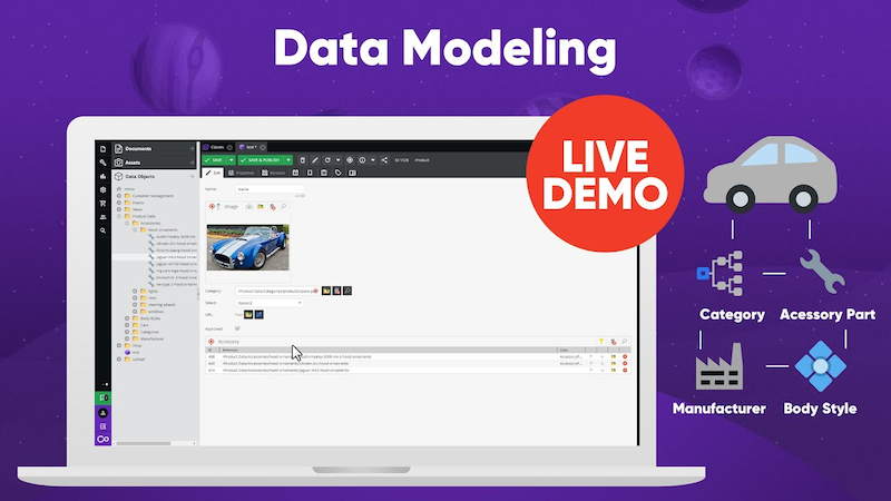 Modelowanie danych to bazowa opcja w Pimcore, udostępniająca ponad 40 typów gotowych modeli danych.