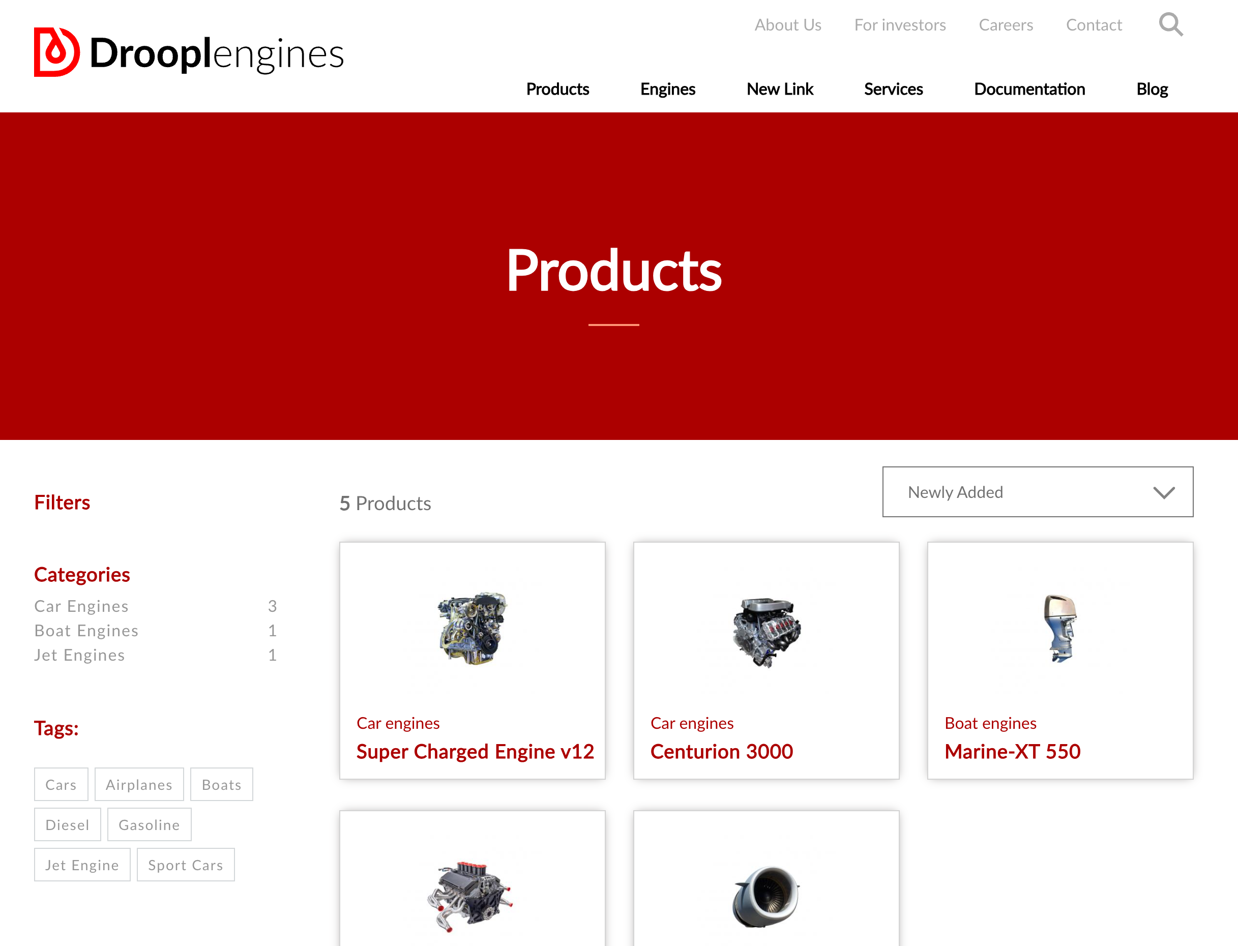 Opcje e-commerce w Droopler CMS open source website builder