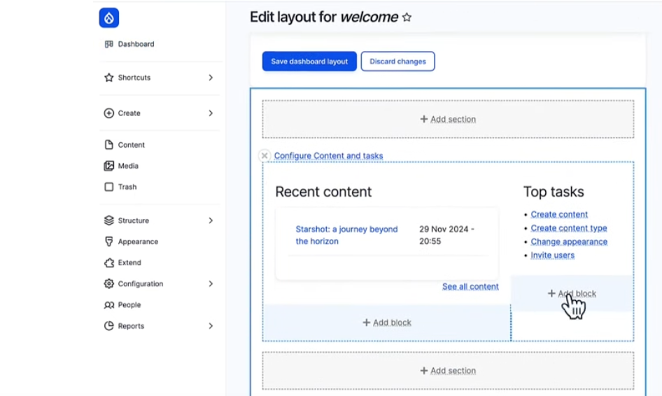 Edycja layoutu strony w Drupal CMS dla redaktorów nietechnicznych