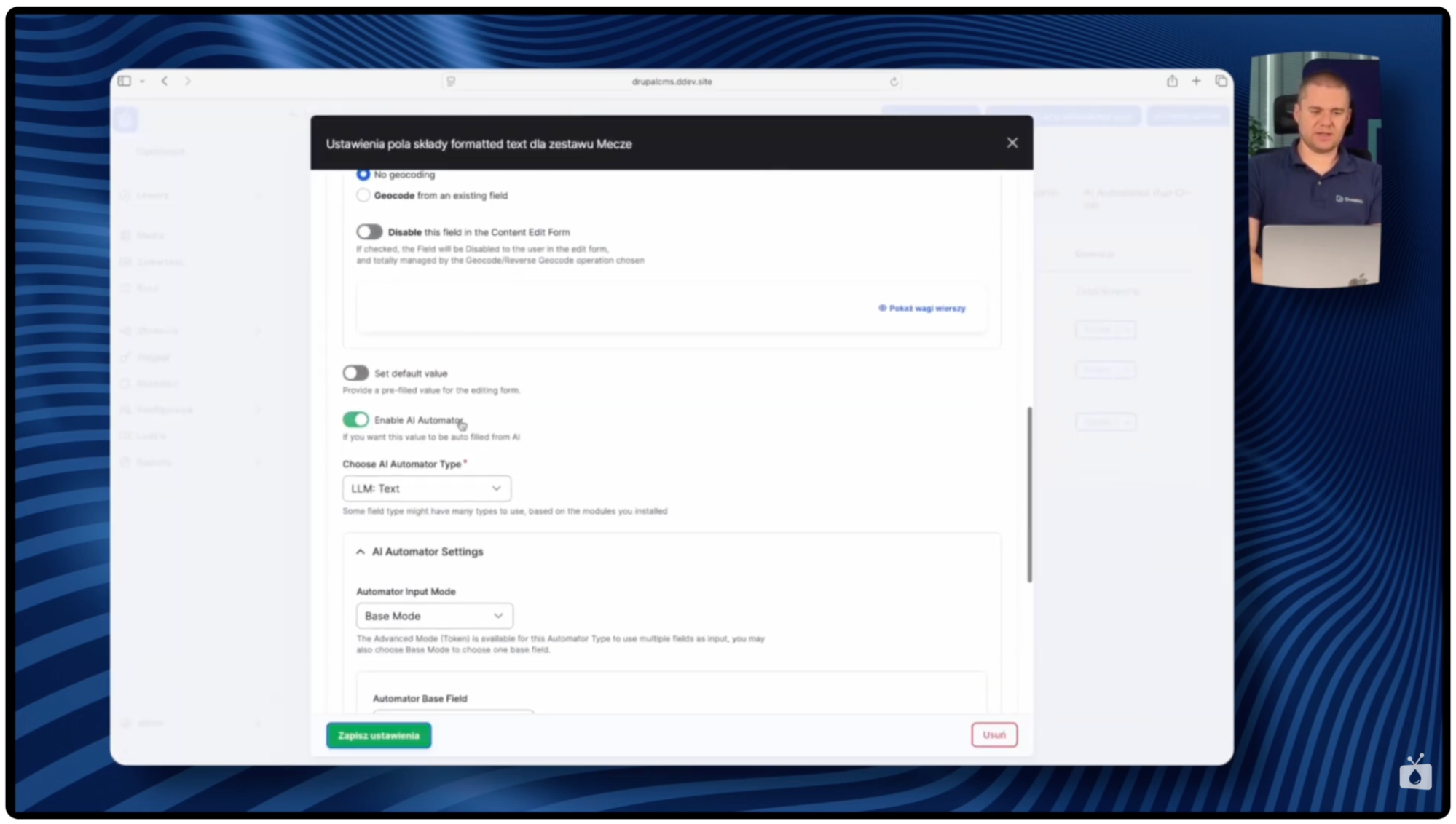 Piąty screen: automatyczne generowanie treści w Drupalu