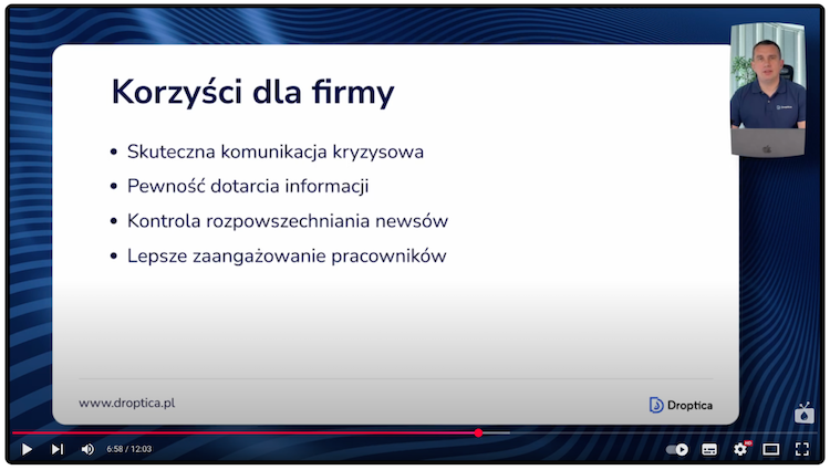 Plansza z korzyściami dla firmy wynikającymi z korzystania z funkcji “Must Read” w Open Intranecie.