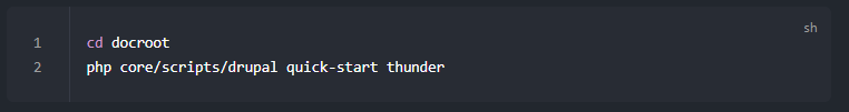 Quick start to jedna z dwóch komend, która jest niezbędna, aby uruchomić projekt w Thunder CMS.