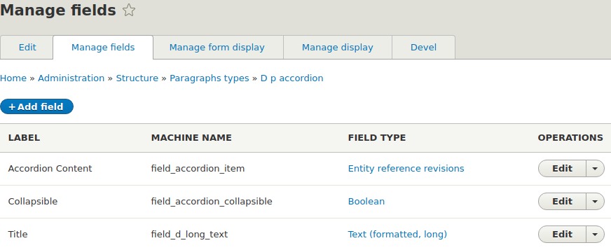 manage fields