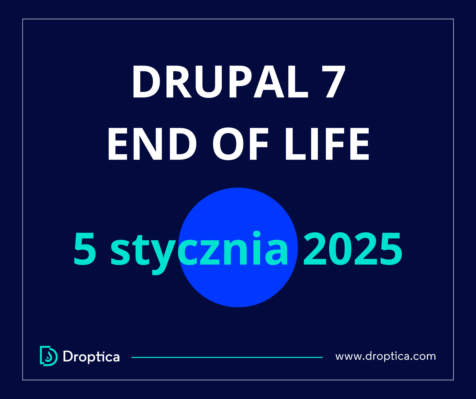 Data zakończenia wsparcia Drupala 7 przez jego twórców została ustalona na 5 stycznia 2025 roku.