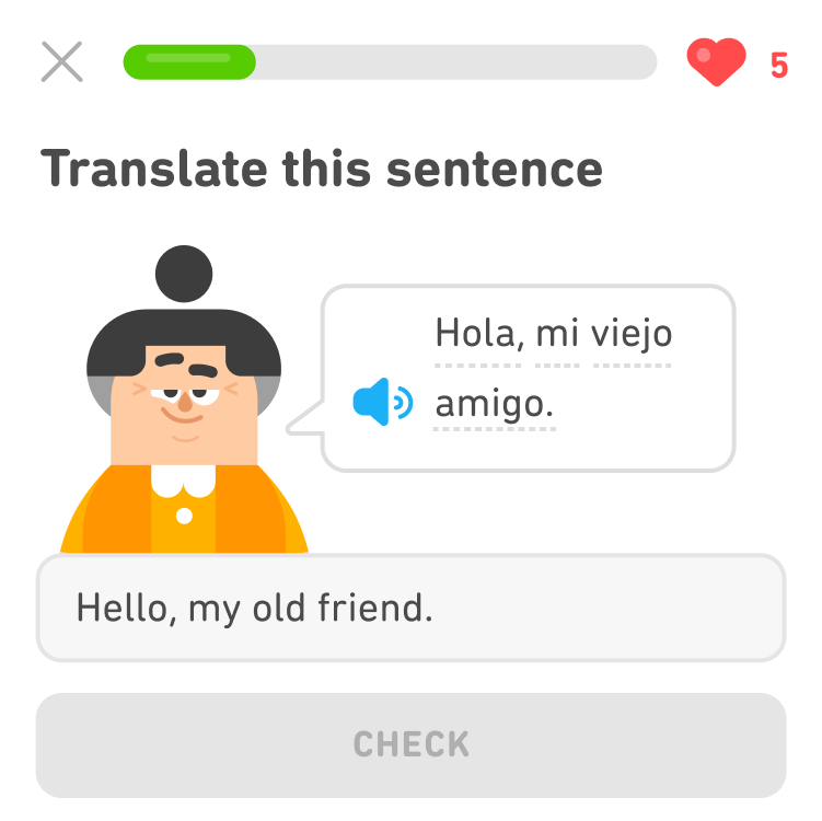 Aplikacja Duolingo wykorzystuje kilka chatbotów do ułatwienia swoim użytkownikom nauki języków