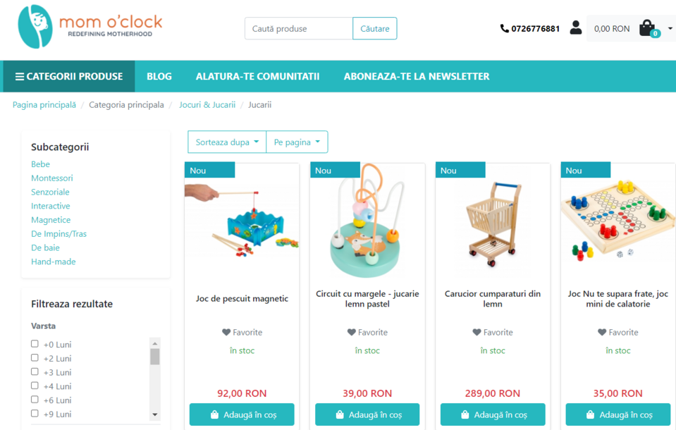 Mom O'clock jest marketplacem skupiającym różnych producentów, zbudowanym na Syliusie