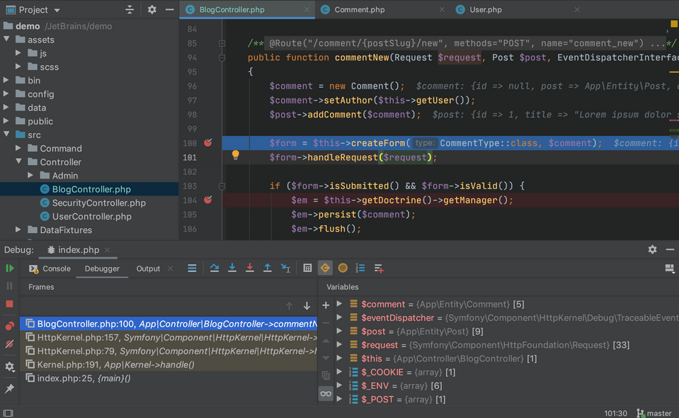 IDE (zintegrowane środowisko programistyczne), które używamy to PHPStorm