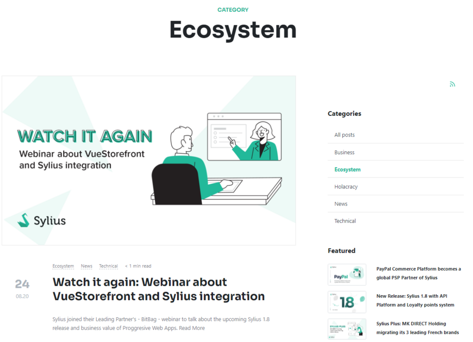 Blog Syliusa skupia się nie tylko na tym narzędziu, ale także na tematach związanych z rozwijaniem strony e-commerce