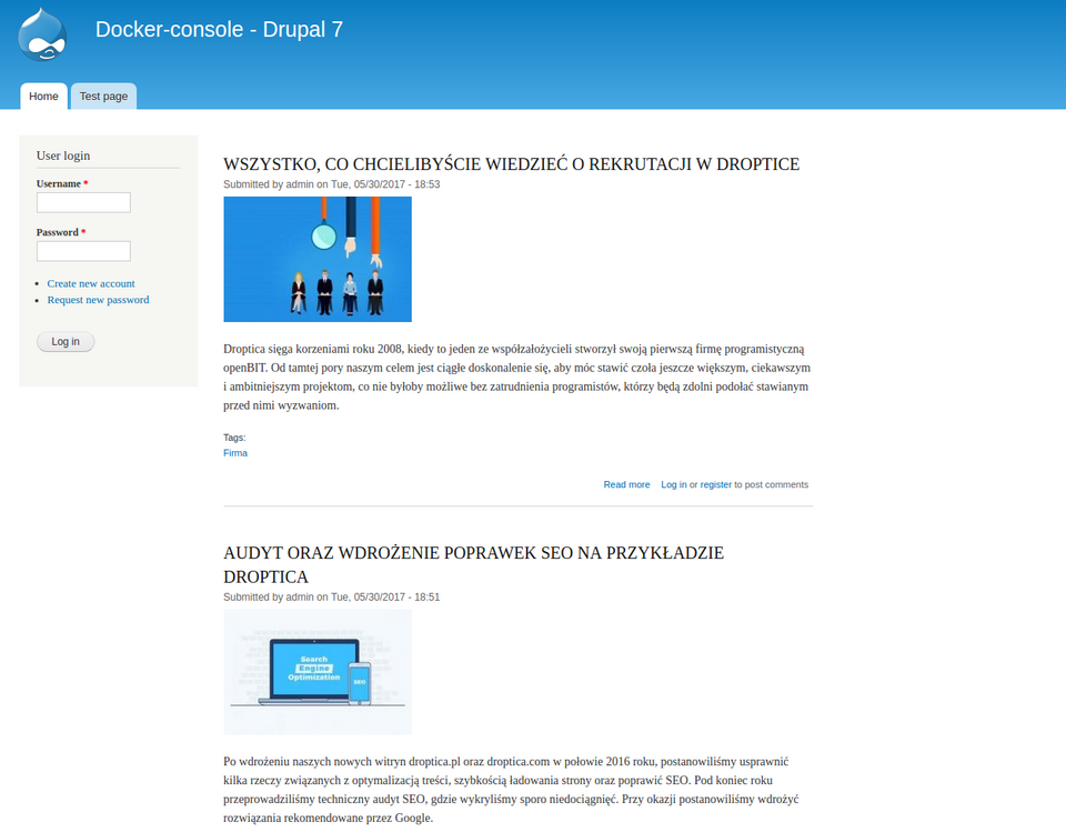 Docker-console-Drupal7