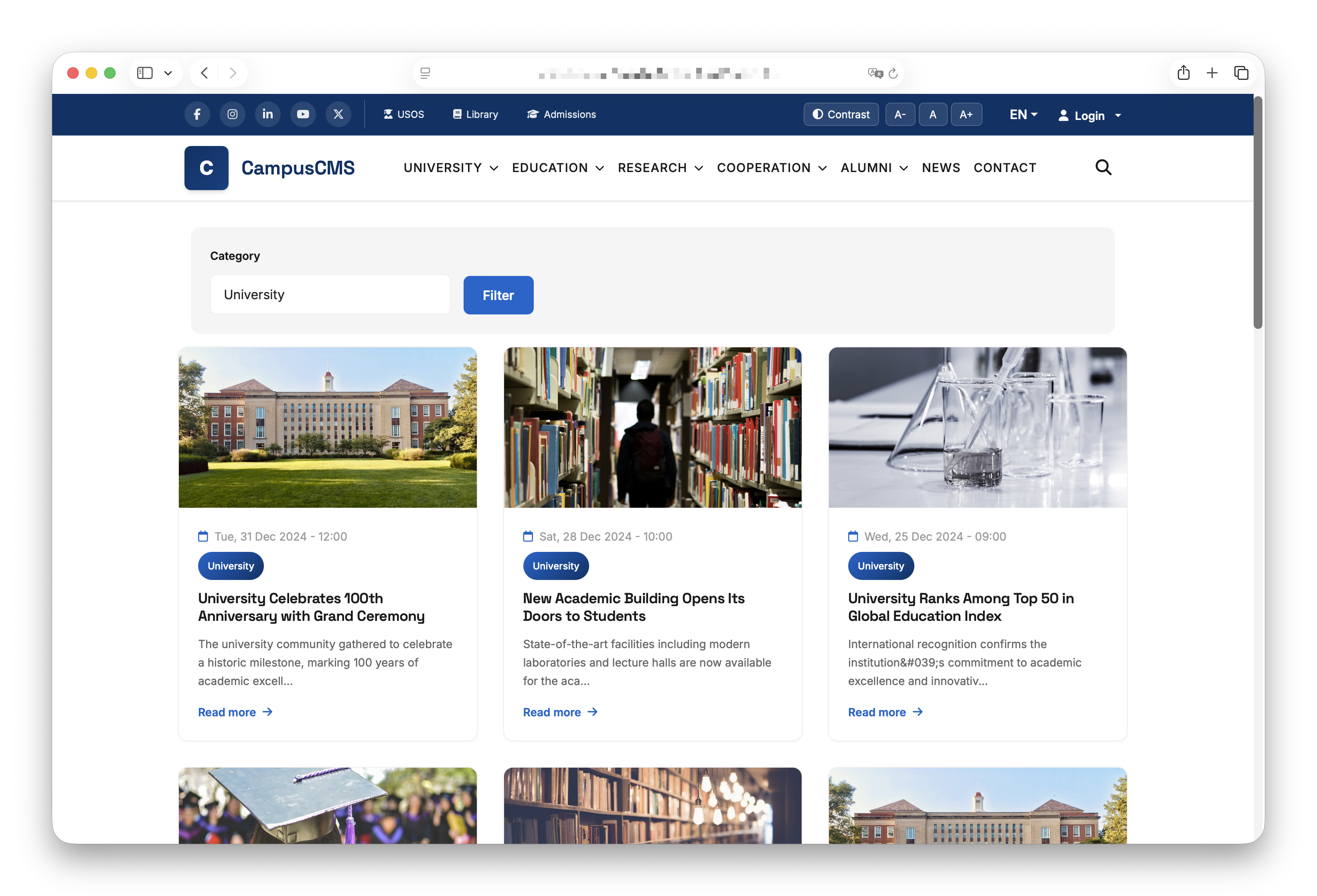 Site template CampusCMS