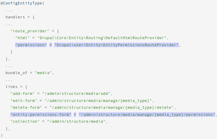 Dodawanie kluczy do adnotacji zakładki Manage permissions w Drupalu 9.4