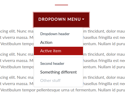 Dropdown menu, komponent Bootstrapa w Drooplerze
