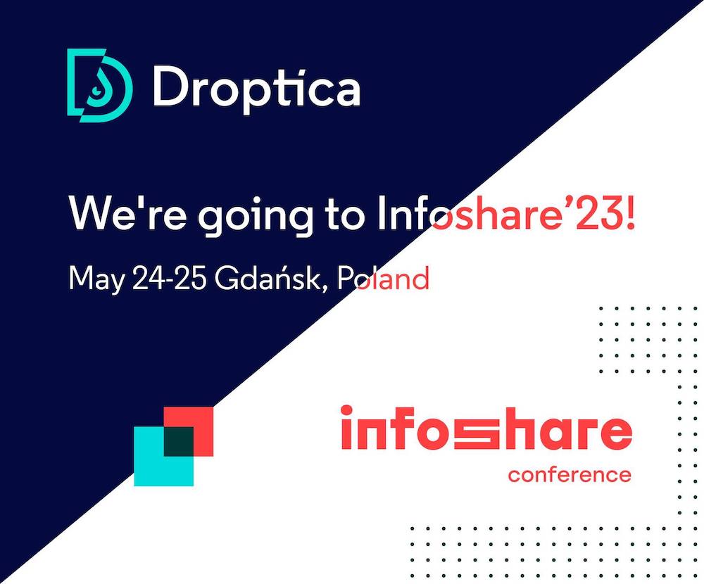 Zespół Droptica będzie obecny 24 - 25 maja na konferencji technologicznej Infoshare 2023 w Gdańsku.