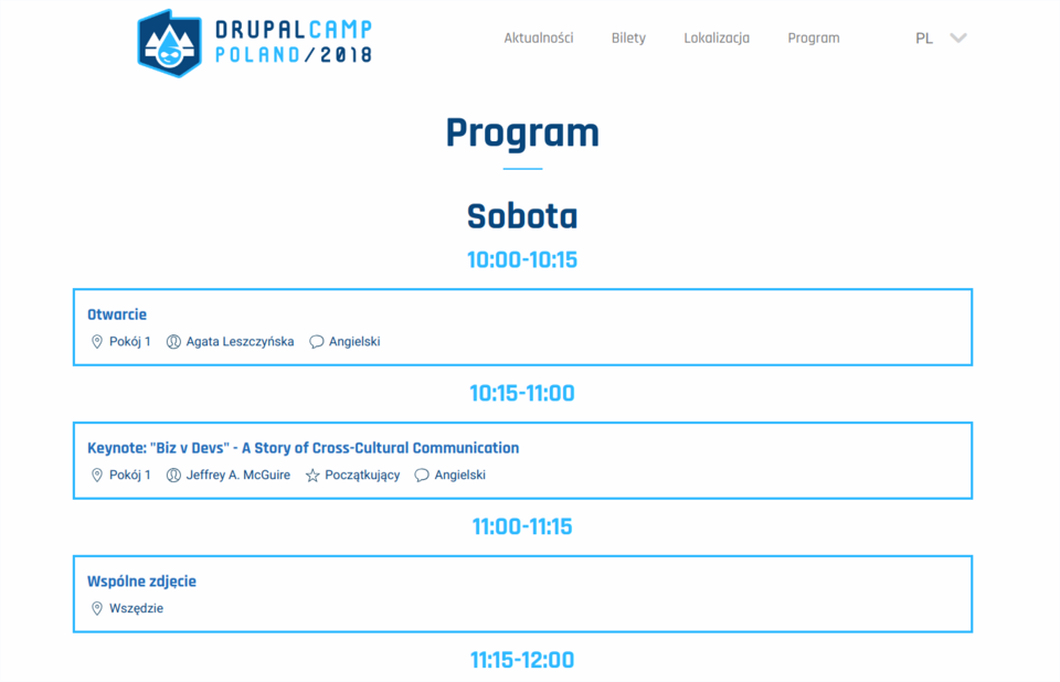 Strona DrupalCamp 2018