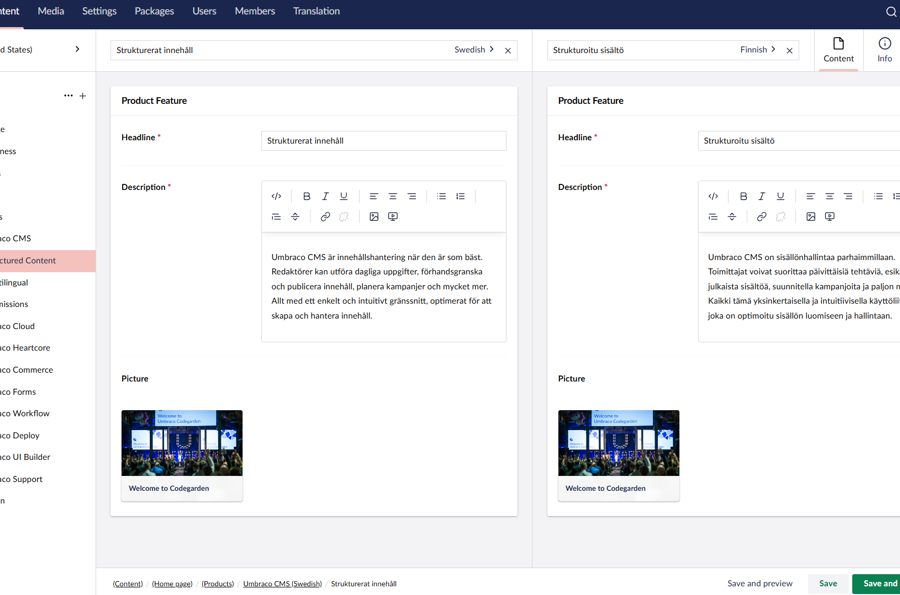 Tworzenie treści w systemie zarządzania treścią Umbraco