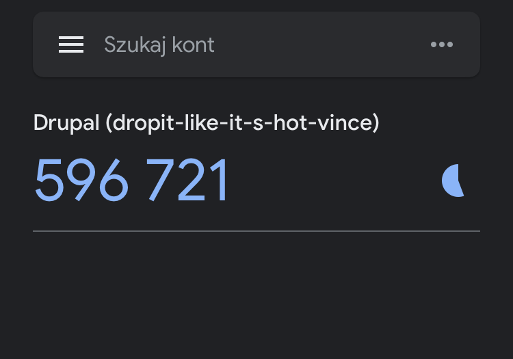 Kod uwierzytelniający do logowania do strony w Drupalu, wygenerowany w aplikacji Google Authenticator