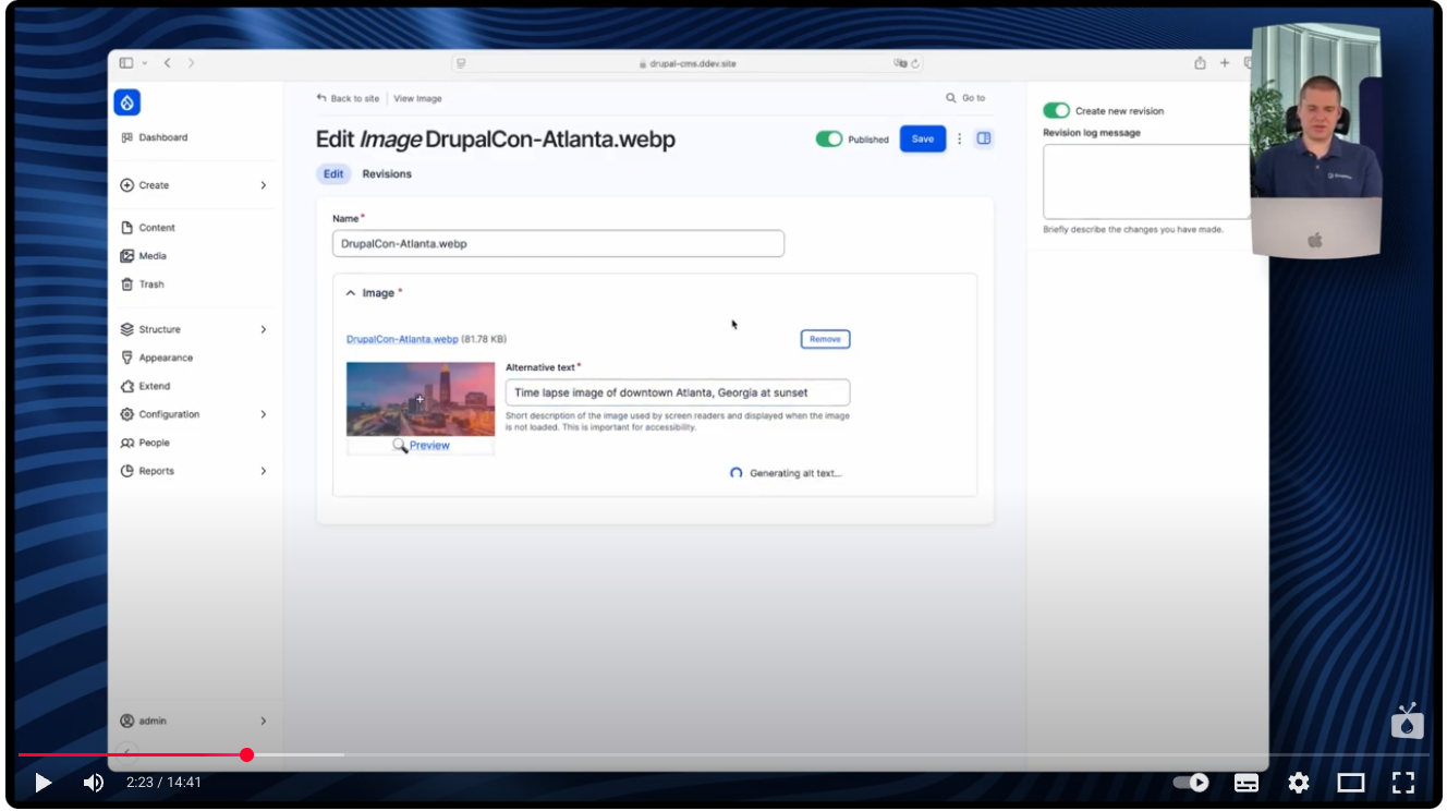 Moduł Drupala AI Image Alt Text daje możliwość ponownego wygenerowania alt textu dla istniejących opisów