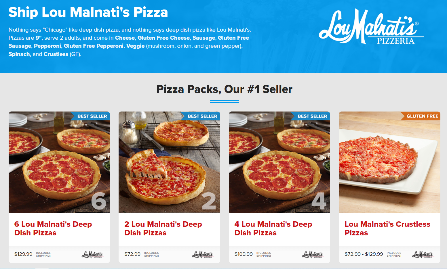Na stronie restauracji Lou Malnati's klienci mogą zamówić pizzę nawet do innego stanu
