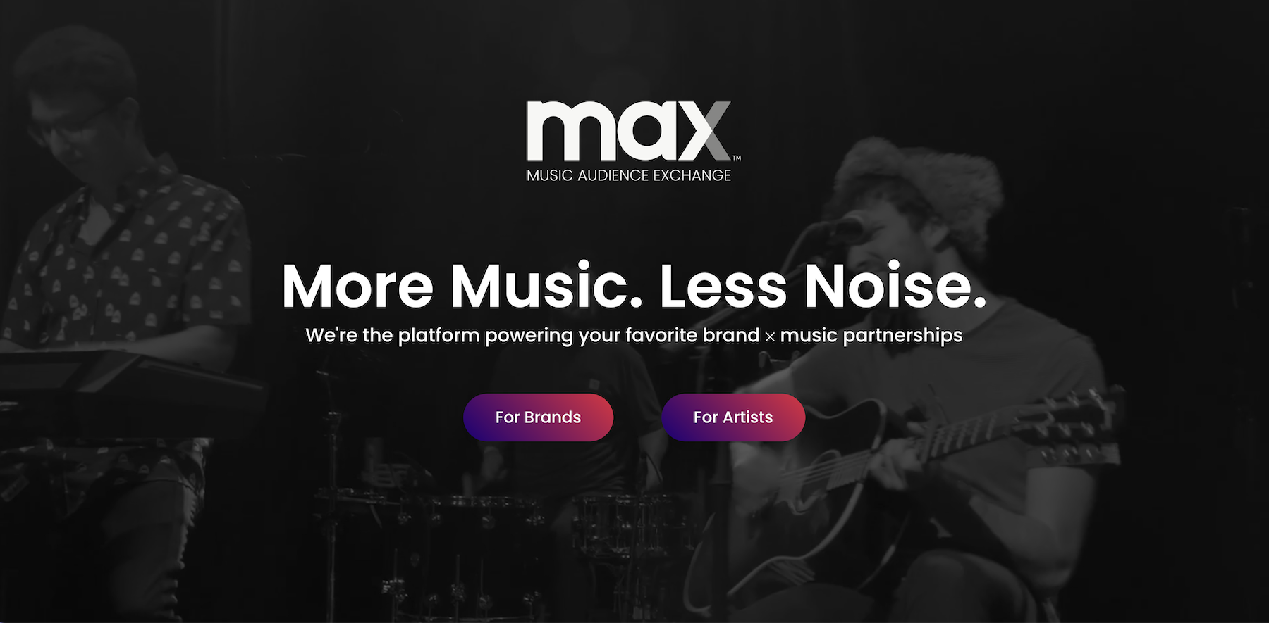 Firmowa strona internetowa agencji muzycznej Max to wizytówka online ciekawie prezentująca ofertę. 