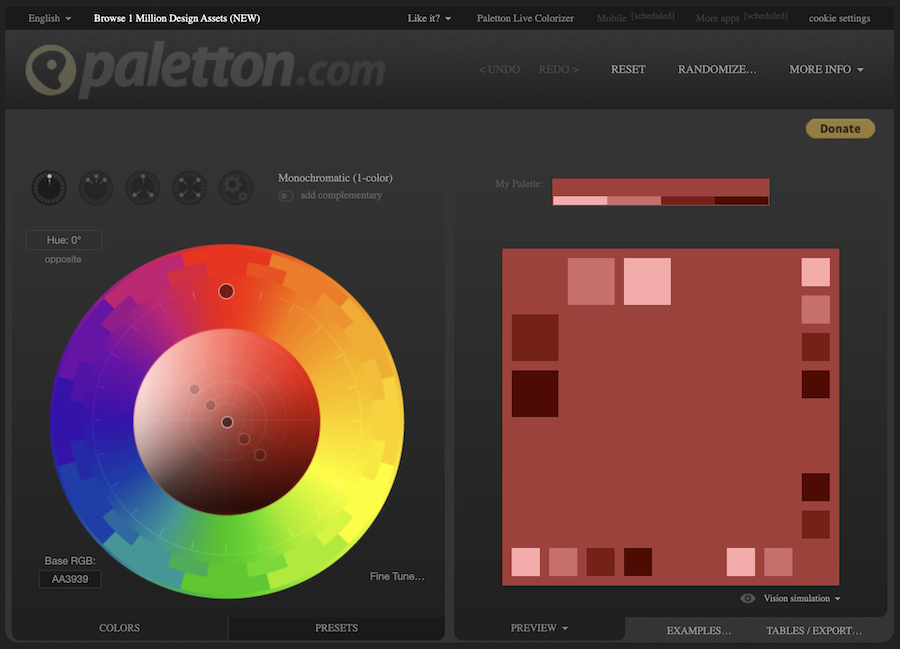 Paletton to generator palet kolorystycznych, które pozwala na łączenie więcej niż 5 różnych odcieni.
