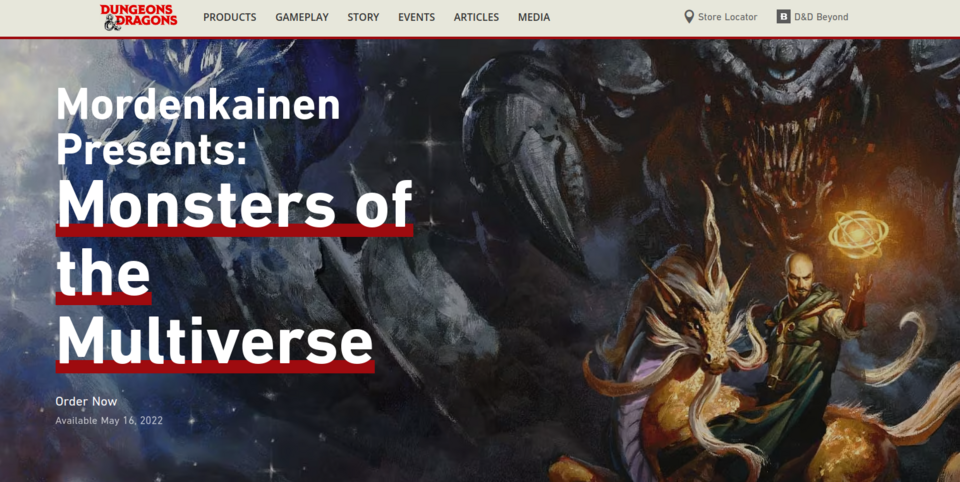 Przedsprzedażowy landing page Dungeons and Dragons pokazuje korzyści z wcześniejszego kupienia gry