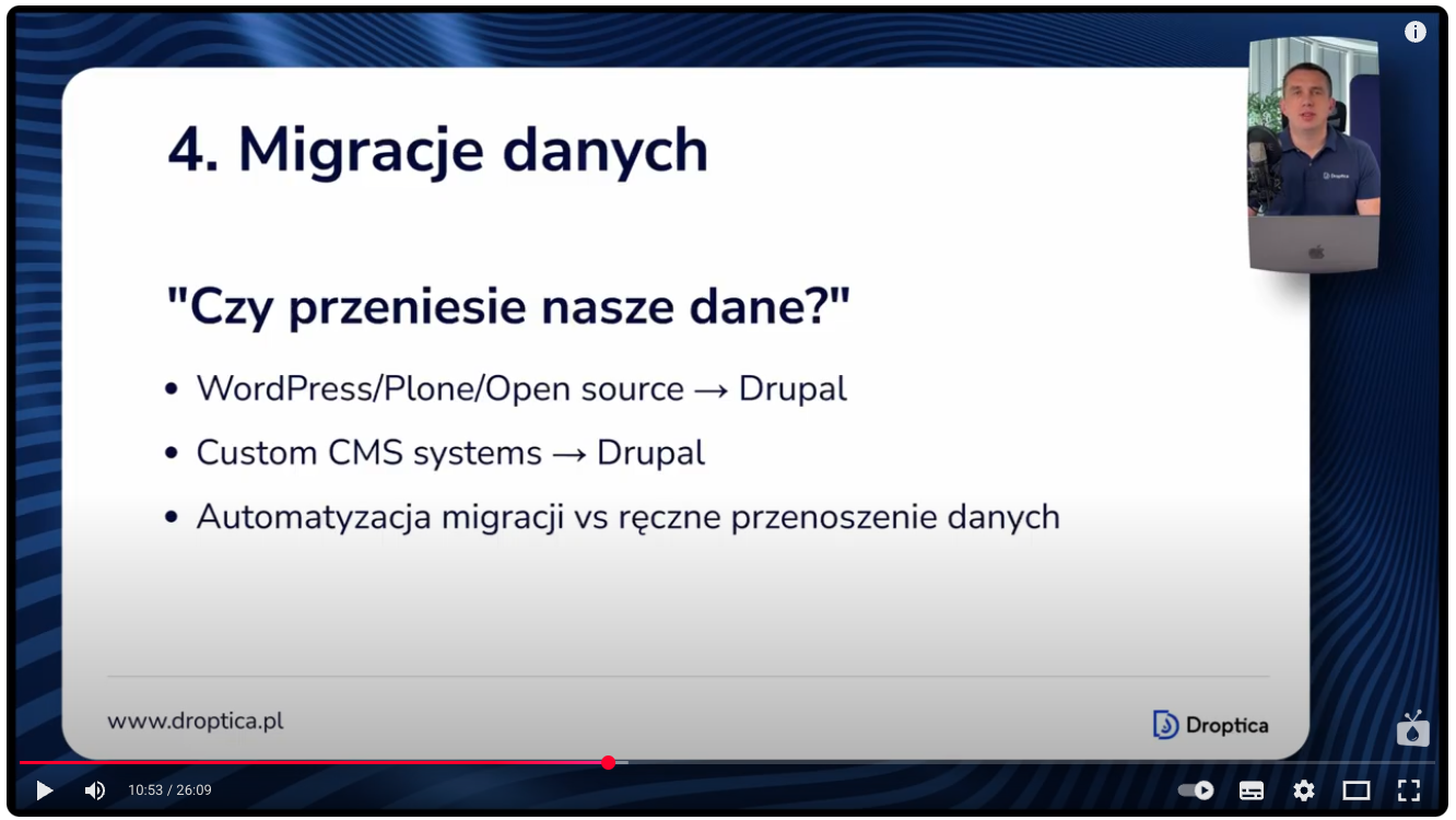 Klienci chcą zmigrować swoje dane do Drupala z popularnych systemów CMS jak WordPress czy Joomla lub z customowych rozwiązań