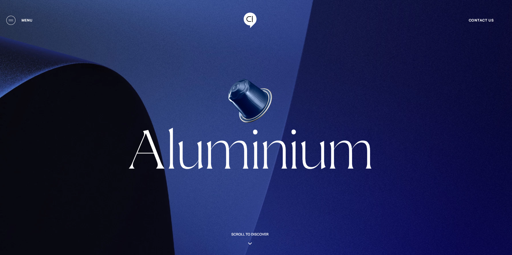 Marka Aluminium ma na swojej stronie minimalistyczną sekcję Hero