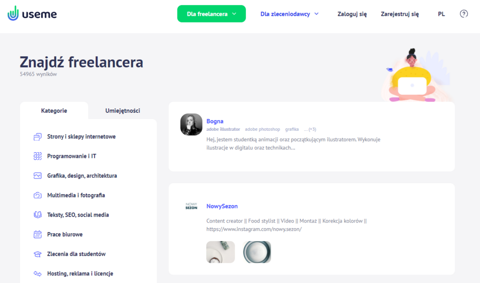 Platforma Useme jest świetnym miejscem dla osób, które prowadzą biznes online i szukają zleceń na wykonanie tłumaczeń czy grafik.