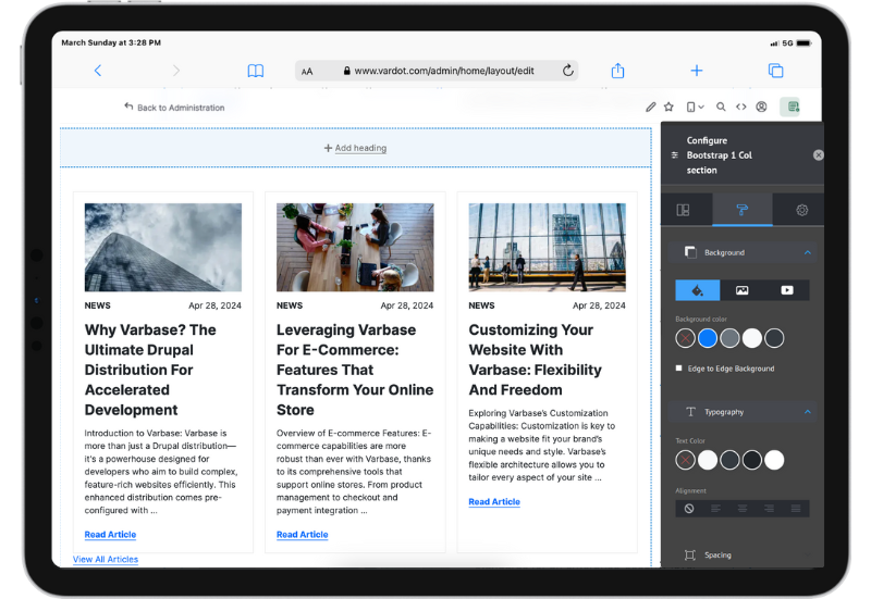 Edycja strony w dystrybucji Drupala Varbase