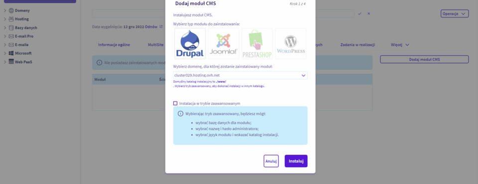 Wybieranie właściwego CMS-a do hostowania na platformie OVH