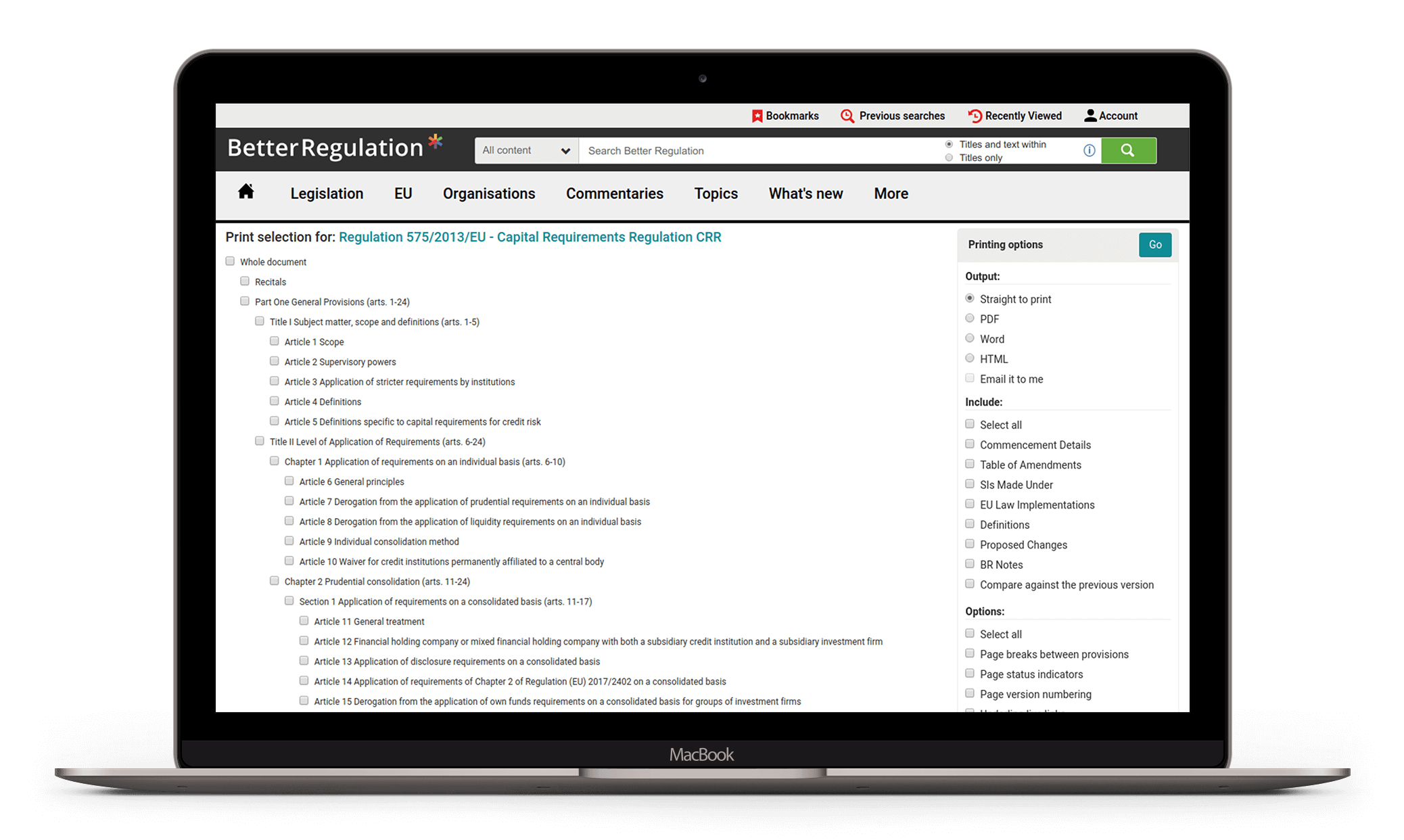Better regulation website