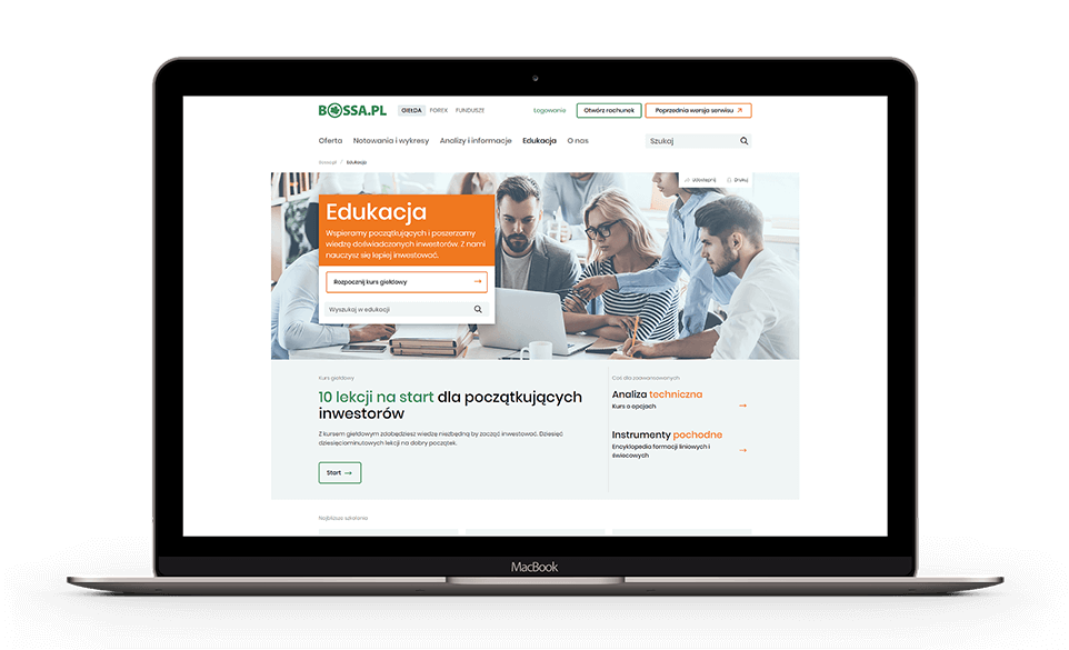 Ekran z case study Bossa, który prezentuje nowoczesny portal dla domu maklerskiego.