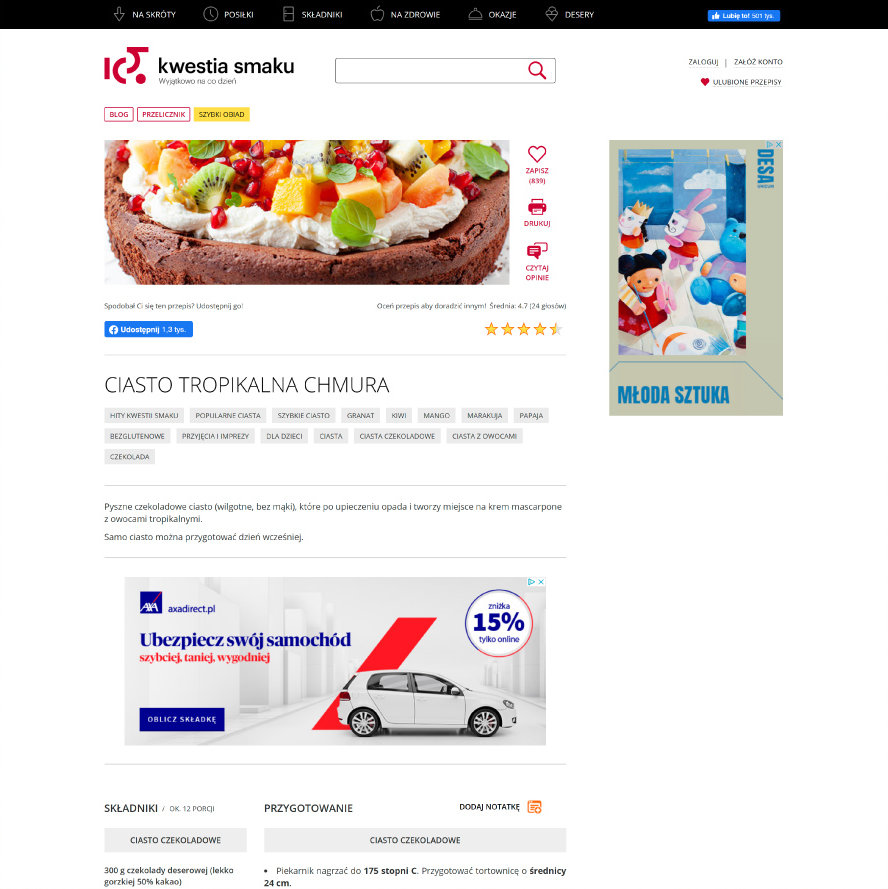 Strona internetowa kwestia smaku