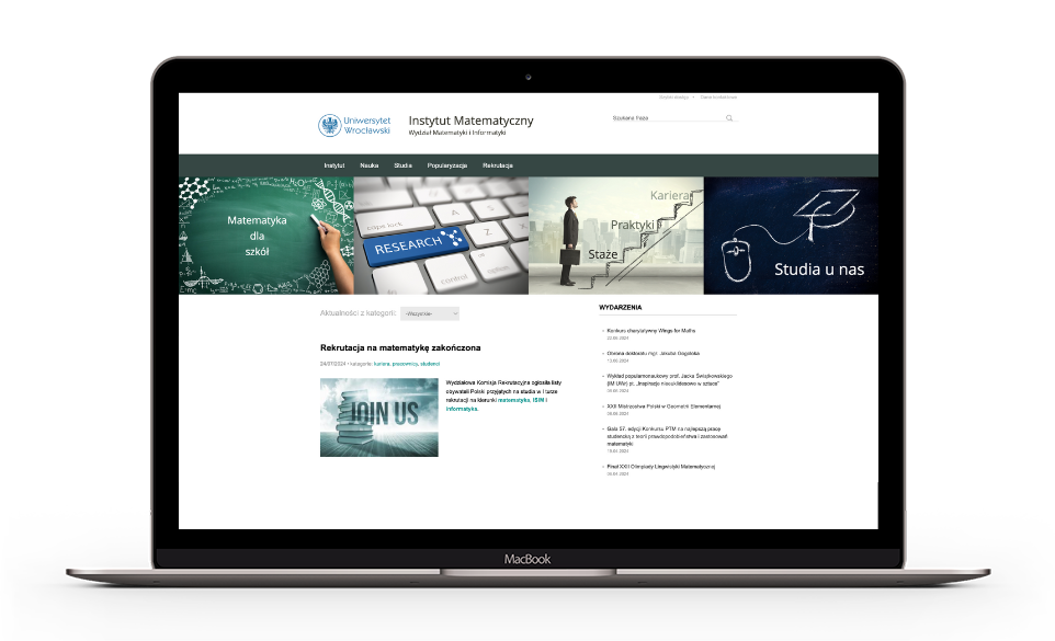 Ekran z case study Droptica opisującym migrację strony internetowej dla Uniwersytetu Wrocławskiego.