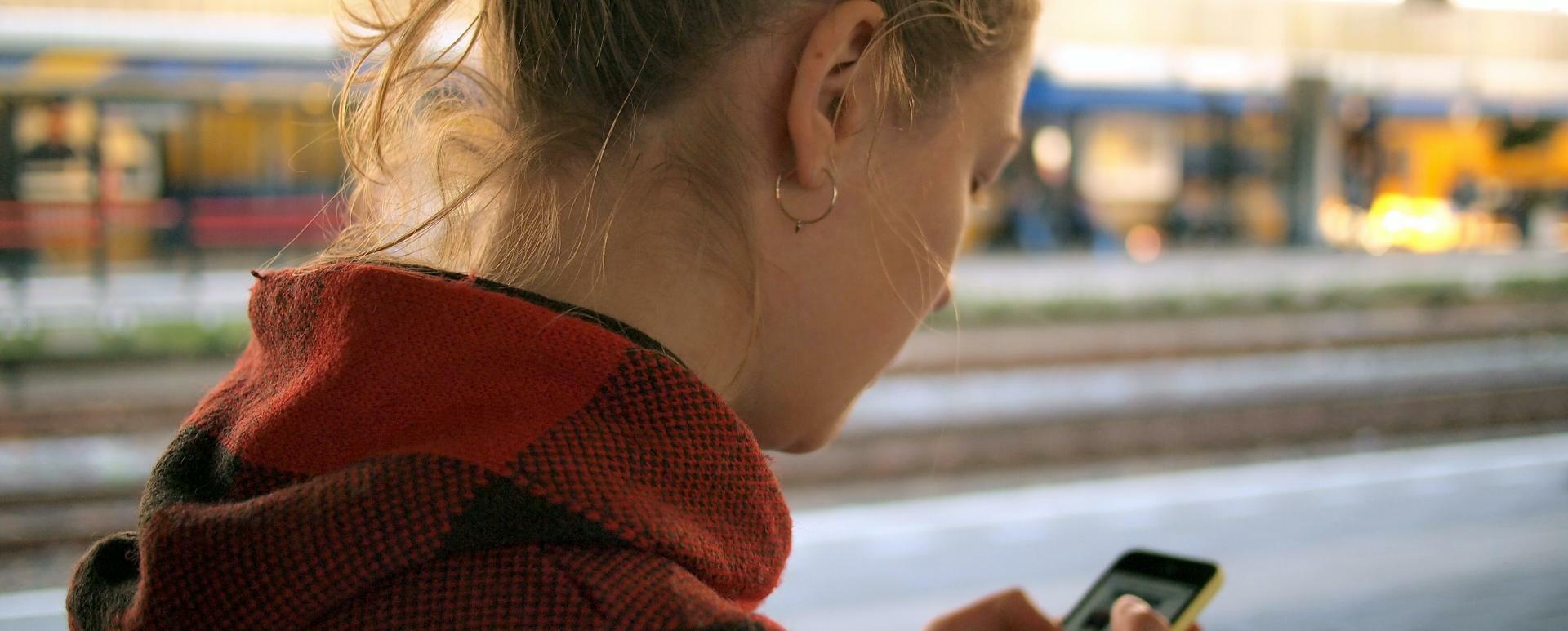 woman with phone