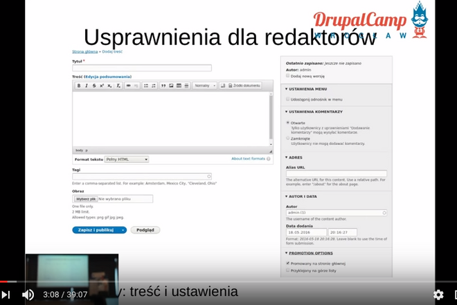 Filmy z DrupalCamp Wrocław 2016