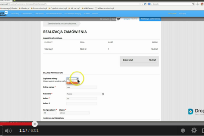 Drupal Commerce - Proces składania zamówienia