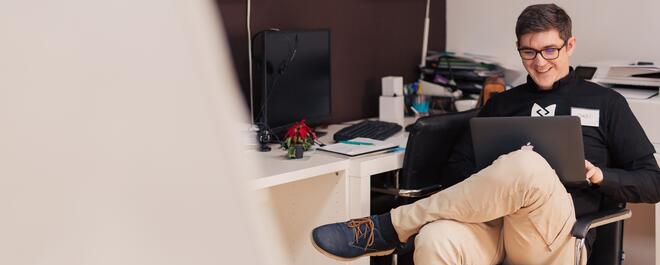 Developer with laptop