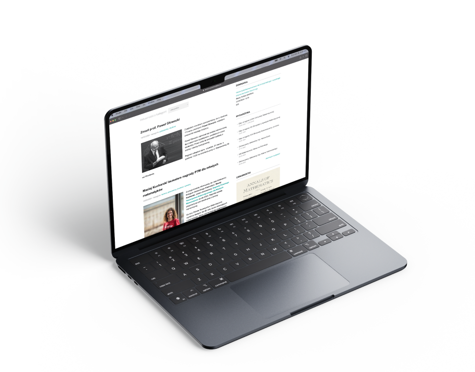 Na stronie Instytutu jest sekcja aktualności z najnowszymi informacjami dla studentów i wykładowców.