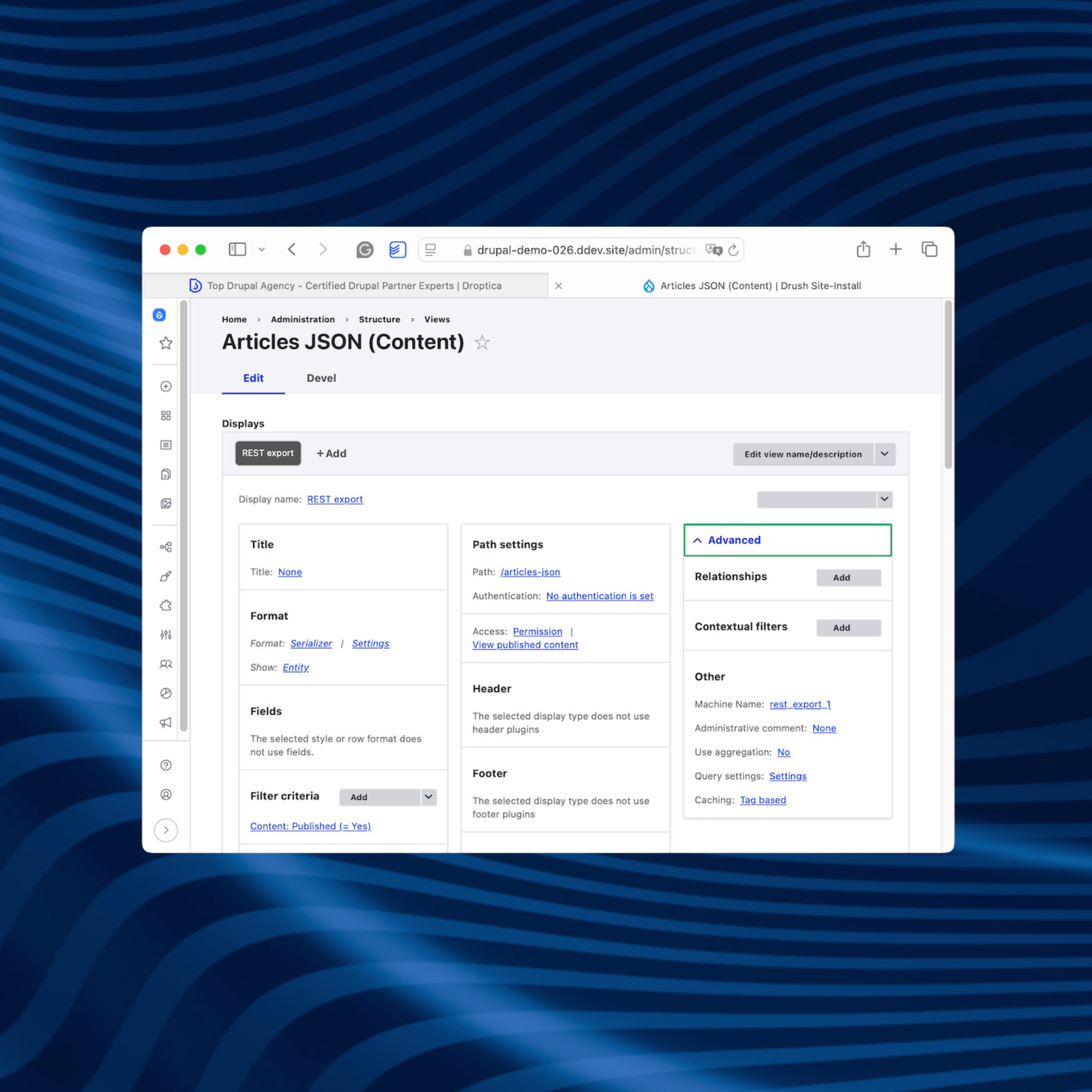 Opcja publikowania artykułów z użyciem JSON w Drupalu dla łatwej dystrybucji treści z systemu CMS.