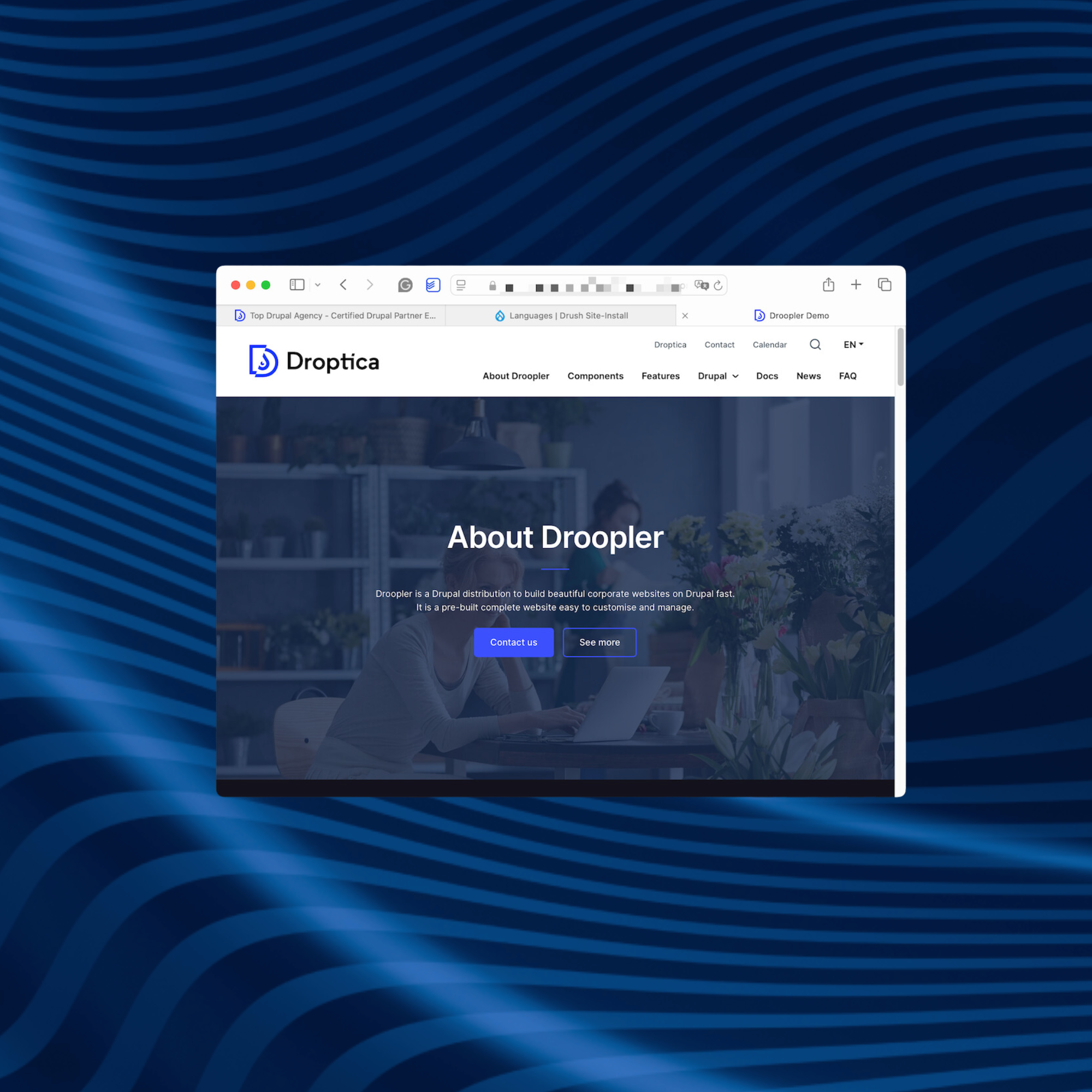 Przykład strony zoptymalizowanej pod SEO, która została zbudowana w na dystrybucji Droopler.