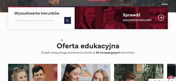 Strona Akademii Humanistyczno-Ekonomicznej w Łodzi posiada intuicyjną wyszukiwarkę kierunków studiów