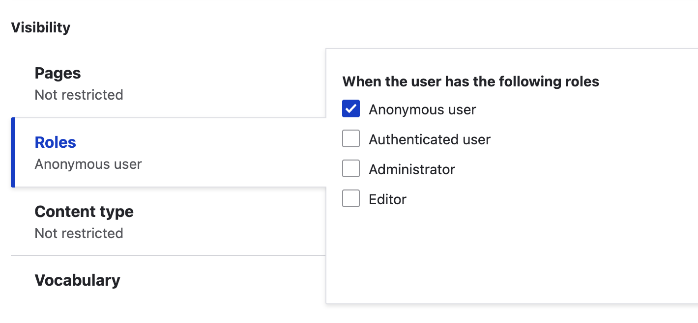 Drupal pozwala na precyzyjne ustawianie ról, takich jak anonimowy użytkownik, administrator i edytor