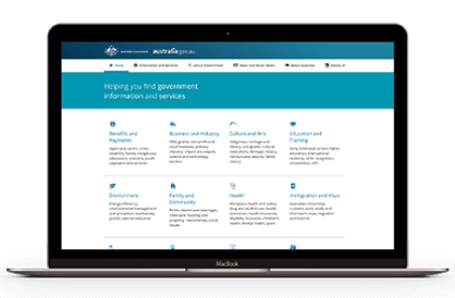 Strona internetowa Australia.gov