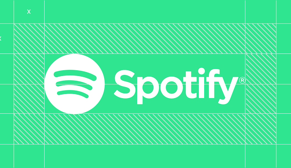 W style guide Spotify znajduje się prezentacja logo wraz z polem ochronnym do stosowania online.