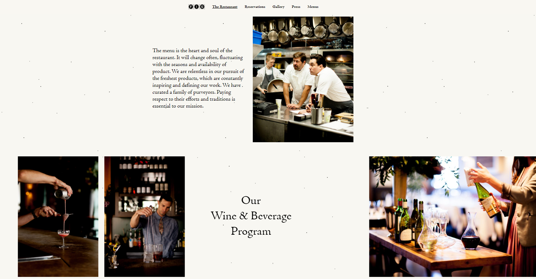 Strona internetowa restauracji FIG jest przejrzysta i bogata w zdjęcia