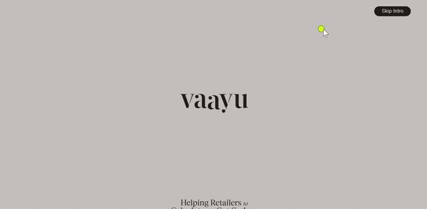 Strona Vaayu została zaprojektowana zgodnie z zasadami brutalizmu, trendu w projektowaniu stron
